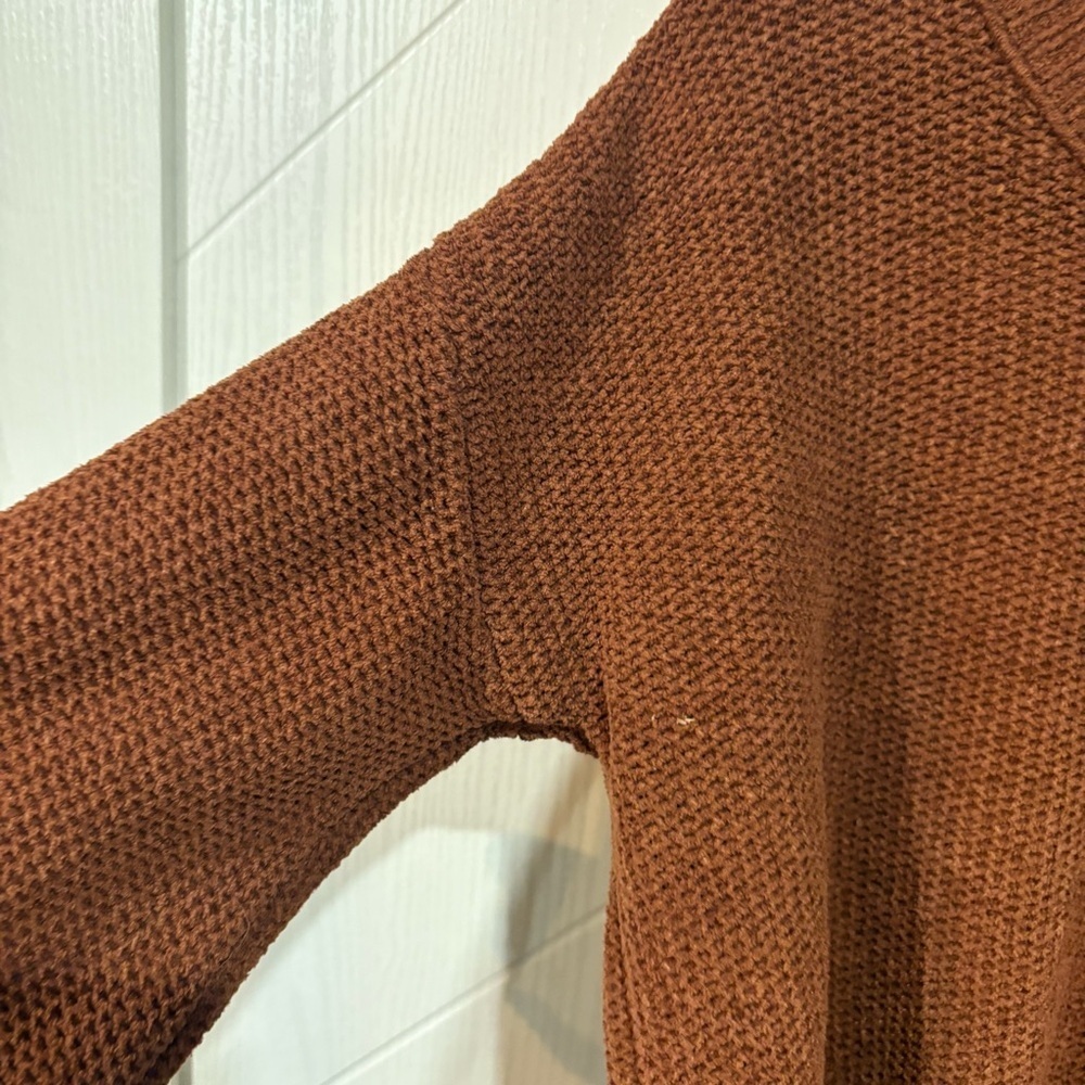 Pink Rose terra cotta Chenille Knit Sweater cozy, cottage , fall winter/90s - Picture 4 of 5